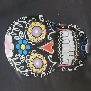 Prima Design 13" x 9" Handpainted Glass Sugar Skull Tray/Dish